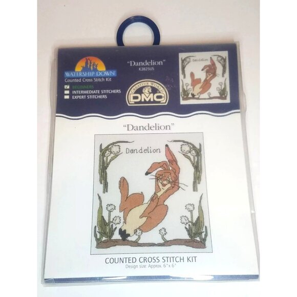 Cross Stitch Kit Watership Down Dandelion Rabbit Design Counted 6x6 Beginners - Picture 3 of 3